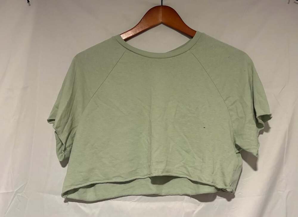 Topshop Green Cropped T-Shirt
